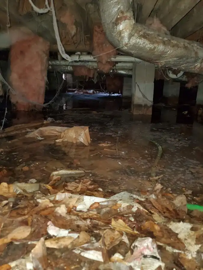 Crawl space flood assessment for Commercial Water Damage Restoration in Azusa